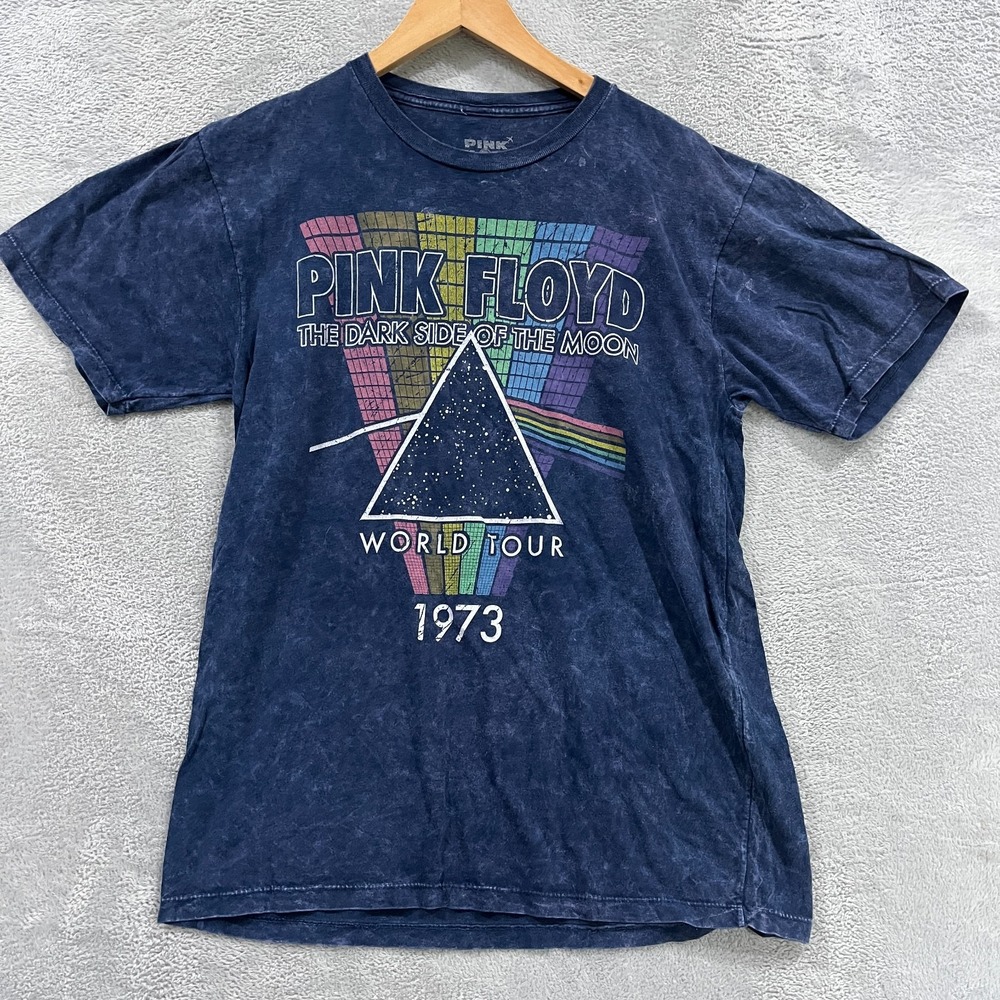 Pink Floyd Dark Side Of The Moon World Tour 1973 Graphic T-Shirt Mens XS Blue